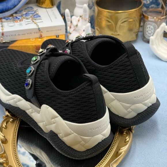 🆕 KURT GEIGER LONDON 🧿 NWOB London Knit Jewel Sneakers, Black Sz EU40 US 9 - Picture 10 of 15